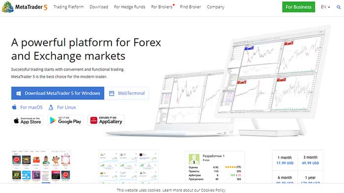 وبسایت MetaTrader 5 (MT5)