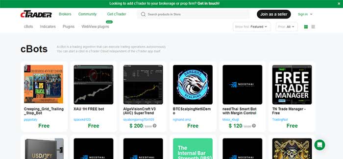 وبسایت cTrader