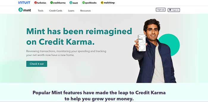 برنامهریزی مالی وبسایت Mint